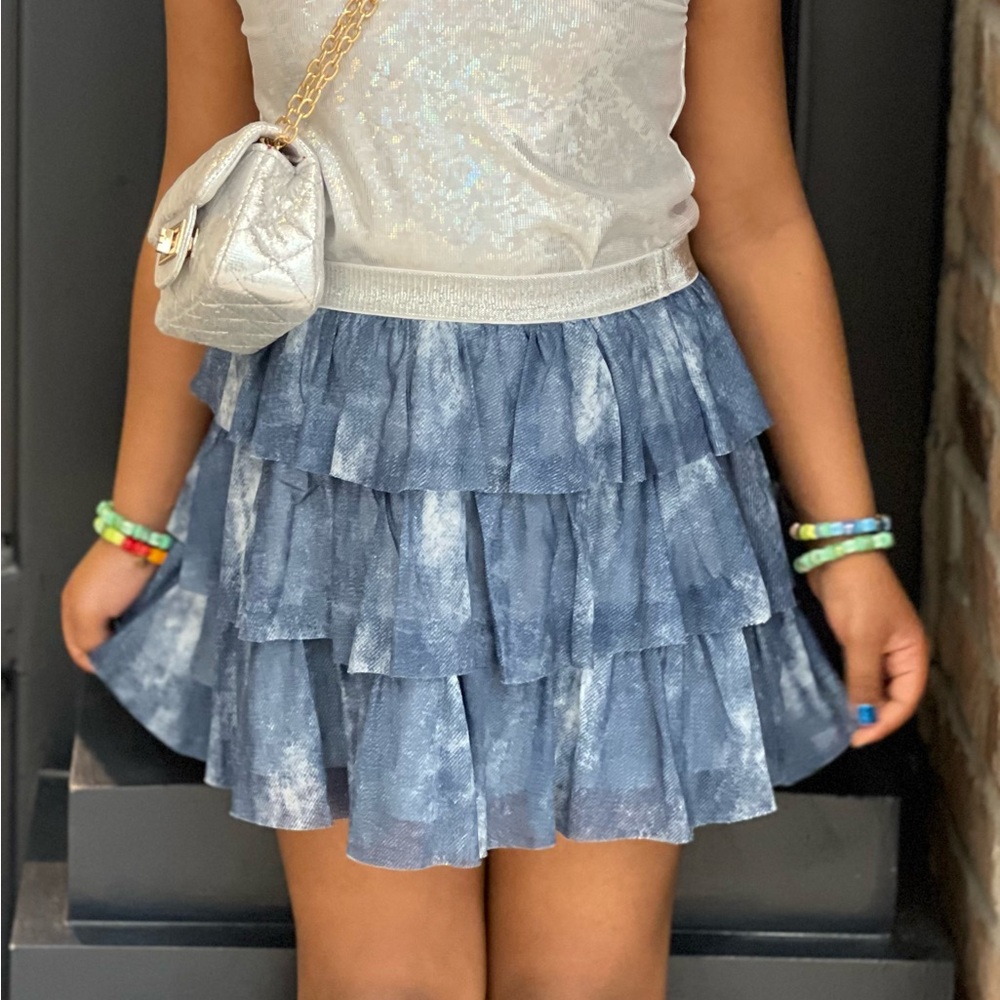 Blue Tiered Skirt